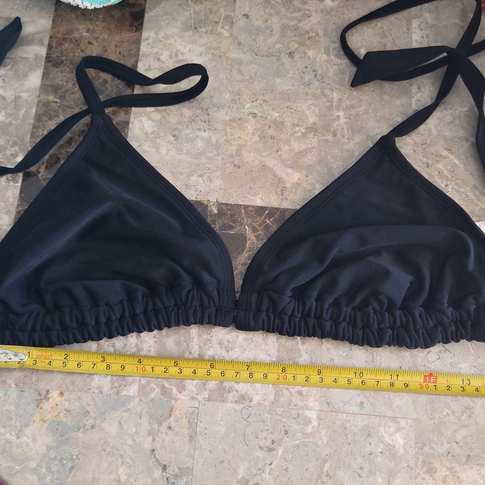 D Size And DD  Black Triangle Bikini Top - Classic Swim TOP